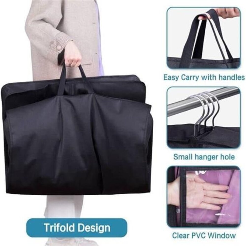 New 65" Dress Garment Bags for Hanging Clothes Travel, Gusseted Garment - Picture 6 of 7